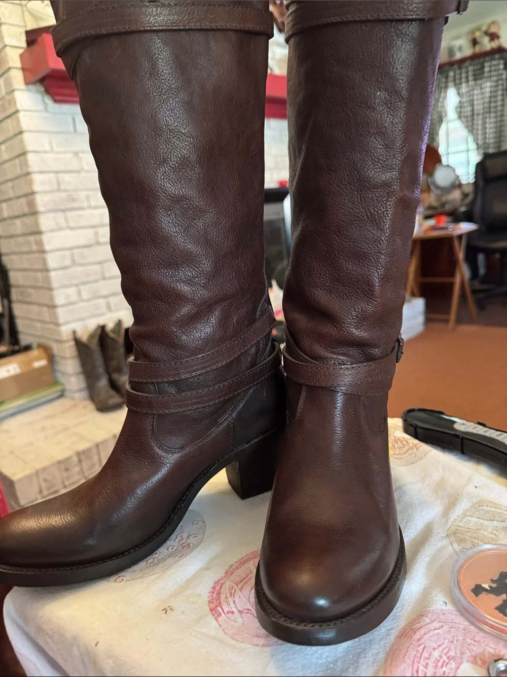 Frye Dark Brown Over-the-Knee Leather Boots
